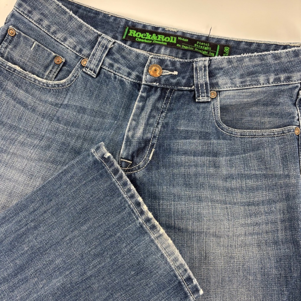 Rock & Roll Cowboy Pistol Straight Jeans Mens 31x30 Blue Regular‎ Fit MIP8554
